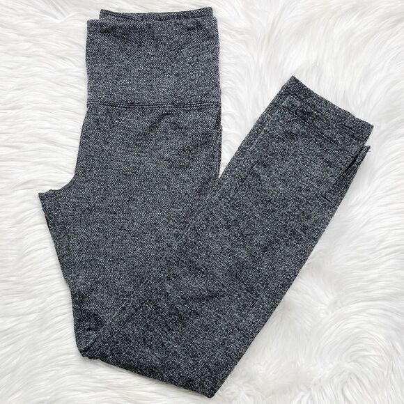 Athleta Energy Power Up Cropped Split Legging Space Dye Grey Size XS - Picture 2 of 7